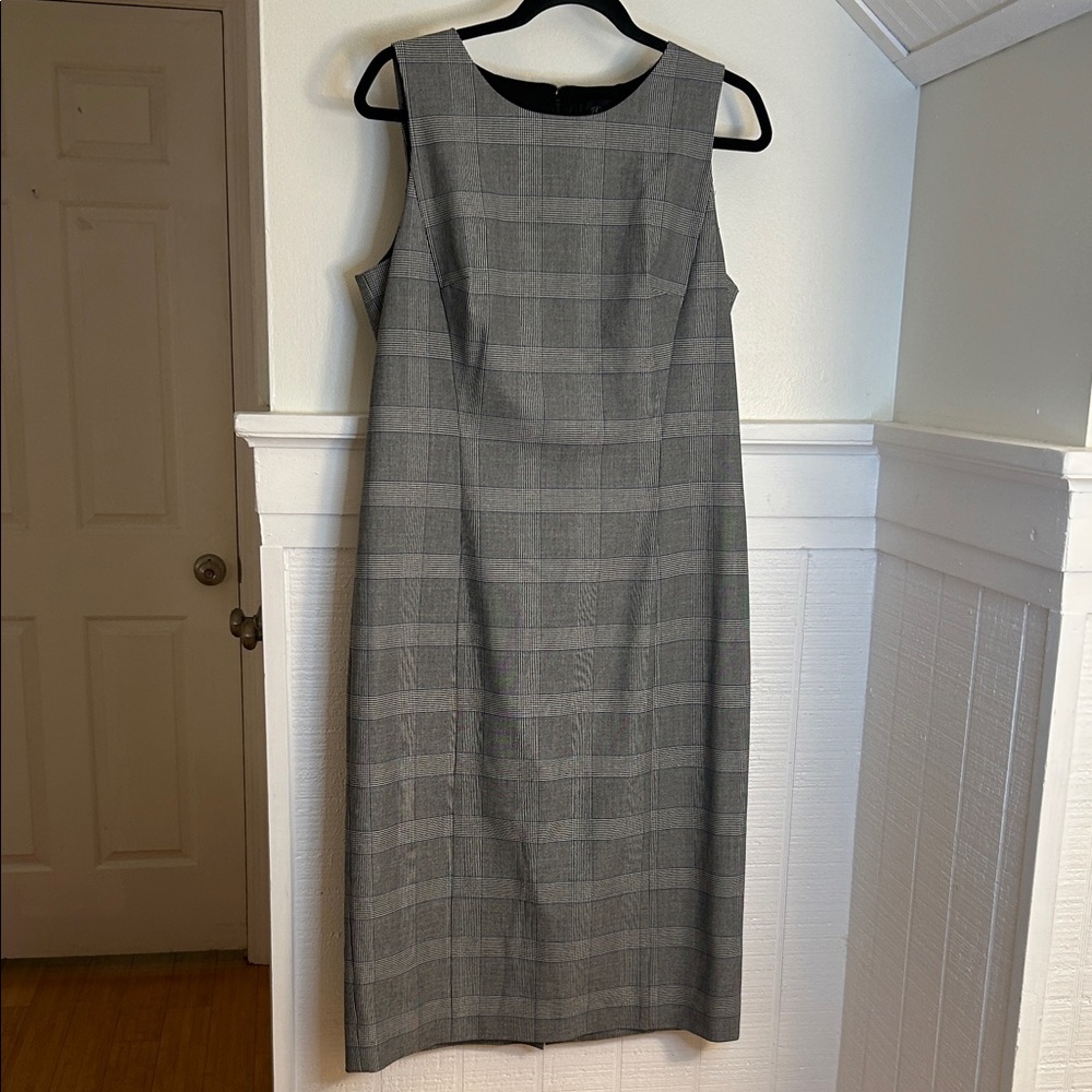 J. Crew Gray Plaid Sheath Dress